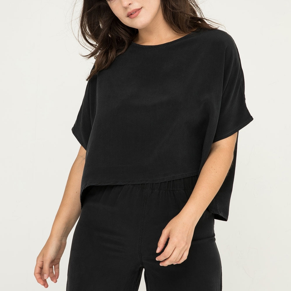 Elizabeth Suzann Black Silk Crepe Linn